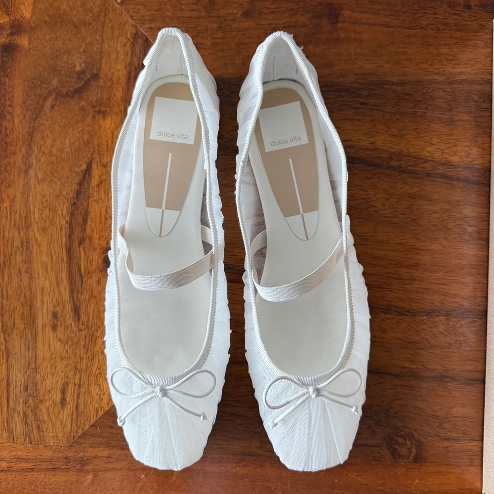 Dolce Vita Raeven Ballet Flats White Tulle